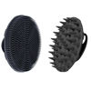 Picture of INNERNEED Food-Grade Soft Silicone Body Scrubber Shower Brush, with Scalp Massager Shampoo Brush, Wet & Dry Manual Scalp Care Hair Washing (Black)