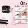 Picture of modelones Builder Nail Gel Set, 6 Colors Gel Builder 8-in-1, Jelly Nude Pink Hard Gel Builder Nail Strengthener Extension Gel Color Base Gel Rhinestone Nail Tips Glue Gel in a Bottle, Gifts for Women