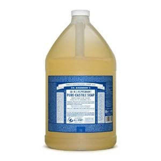 Picture of Dr. Bronner’s - Pure-Castile Liquid Soap (Peppermint, 1 Gallon) - Made with Organic Oils, 18-in-1 Uses: Face, Body, Hair, Laundry, Pets and Dishes, Concentrated, Vegan, Non-GMO