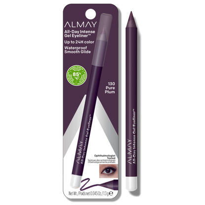 Picture of Almay Gel Eyeliner, Waterproof, Fade-Proof Eye Makeup, Easy-to-Sharpen Liner Pencil, 130 Pure Plum, 0.045 Oz