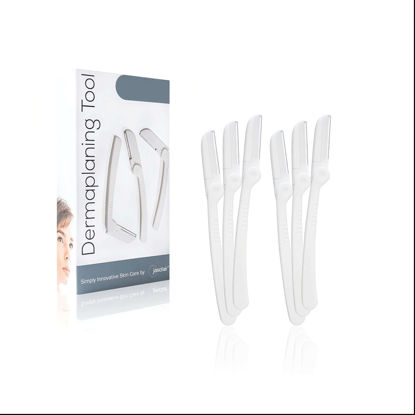 Picture of Dermaplaning Tool (6 Count) - Easy to Use Dermaplane Razor For Face - Facial Hair Removal for Women - Blade for Eyebrows and Peach Fuzz - Face Shavers for Women Help Exfoliate and Smooth the Skin