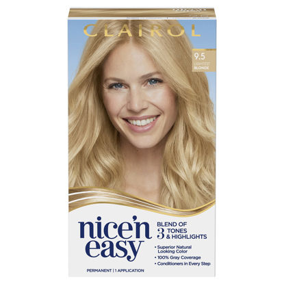 Picture of Clairol Nice'n Easy Permanent Hair Dye, 9.5 Lightest Blonde Hair Color, Pack of 1