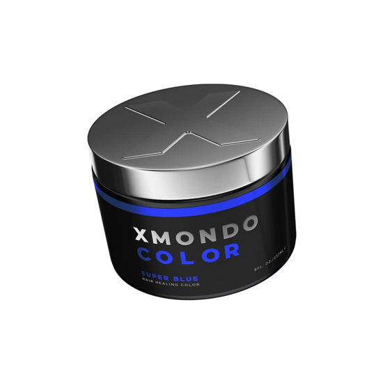 Picture of XMONDO Hair Color Super Blue Hair Healing Semi Permanent Color | Vegan Formula with Hyaluronic Acid to Retain Moisture, Vegetable Proteins to Revitalize, and Bond Boosting Technology, 8 Fl Oz 1-Pack