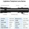 Picture of Lightdow 420-800mm f/8.3 Manual Zoom Super Telephoto Lens + T-Mount for Canon EOS Rebel T3 T3i T4i T5 T5i T6 T6i T6s T7 T7i SL1 SL2 6D 7D 7D 60D 70D 77D 80D 5D II/III/IV DSLR Camera Lenses