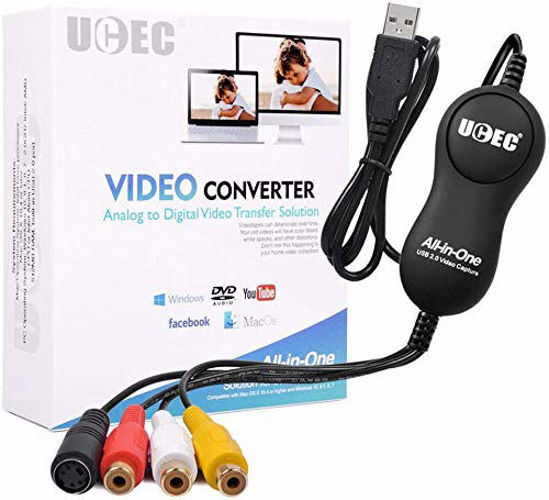 Picture of UCEC USB 2.0 Video Capture Card Device, VHS VCR TV to DVD Converter for Mac OS X PC Windows 7 8 10 11