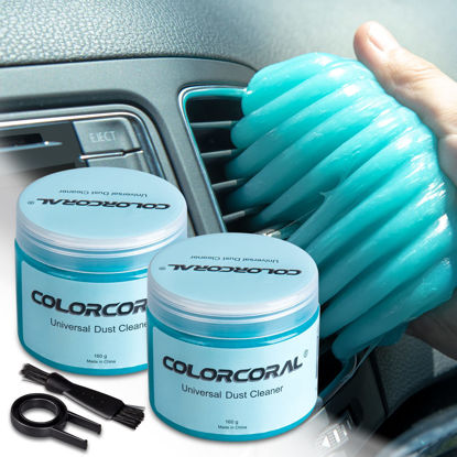 Picture of COLORCORAL 2Pack Cleaning Gel Universal Dust Cleaner for Car Vent Keyboard Cleaning Slime Dashboard Dust Cleaning Putty Auto Dust Cleaning Kit for Computer Cleaning and Car Detailing