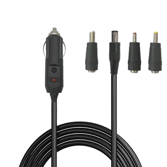 Picture of DC 5.5 x 2.1mm Car Charger Power Supply Cord, OthoKing 12v -24v 6FT/1.8m/70in Cigarette Lighter Male Plug to DC Connector 5.5x2.1 5.5x2.5 4.0x1.7 3.5x1.35mm