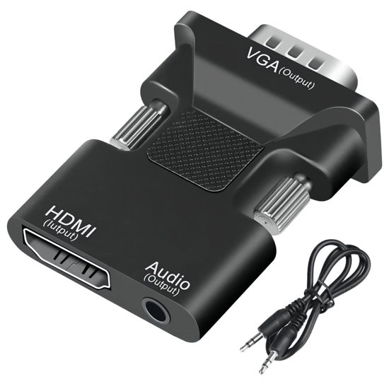 Picture of FDG HDMI to VGA Adapter Converter,hdmi vga Adapter Suitable for laptops, Old Computers, Monitors, projectors.hdmi to 3.5mmaudio Adapter,hdmi-to-vga adapters