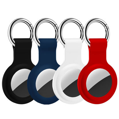 Picture of Compatible with AirTag Case Keychain Air Tag Holder Silicone AirTags Key Ring Cases Tags Chain Apple GPS Item Finders Accessories 4 Pack