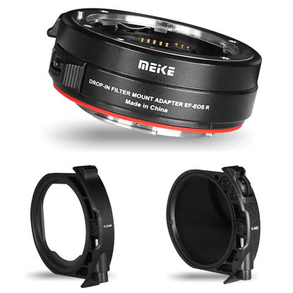 Picture of Meike MK-EFTR-C VND Metal Auto-Focus Mount Lens Adapter with Drop-in Variable ND and UV Filters Converter for Canon EF/EF-S Lenses to Canon EOS R and EOS RP R5 R5C R6 Cameras
