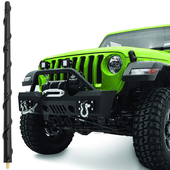 Picture of BASIKER Antenna for Jeep Wrangler Gladiator JK JT JL Rubicon Sahara Unlimited Sport 2007-2023, Jeep Wrangler Antenna Replacement, 13 Inch Car Radio Antenna Jeep Accessories Optimized AM FM Reception