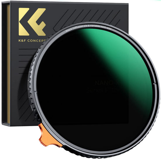 Picture of K&F Concept 77mm Black Diffusion Mist 1/4 Effect & Variable ND2-400 (1-9 Stops) ND Lens Filter 2 in 1, Putter Adjust Multi-Function Filter for Camera Lens with 28 Multi-Coated (Nano-X Series)