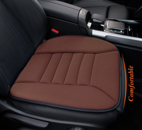 Picture of kingphenix Car Seat Cushion with 1.2inch Comfort Memory Foam, Seat Cushion for Car and Office Chair (Brown)