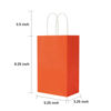 Picture of Oikss 100 Pack 5.25x3.25x8.25 inch Small Kraft Bags with Handles Bulk, Paper Bags Birthday Wedding Party Favors Grocery Retail Shopping Business Goody Craft Gift Bags Cub Sacks, Orange 100PCS Count