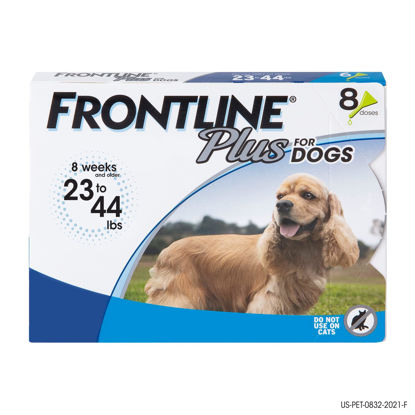 Picture of FRONTLINE Plus Flea and Tick Treatment for Medium Dogs Up to 23 to 44 lbs., 8 Treatments