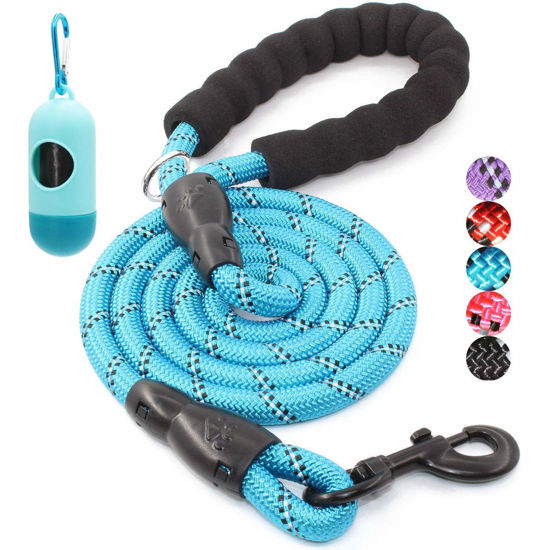 Picture of BAAPET 2/4/5/6 FT Dog Leash with Comfortable Padded Handle and Highly Reflective Threads for Small Medium and Large Dogs (4FT-1/2'', Blue)