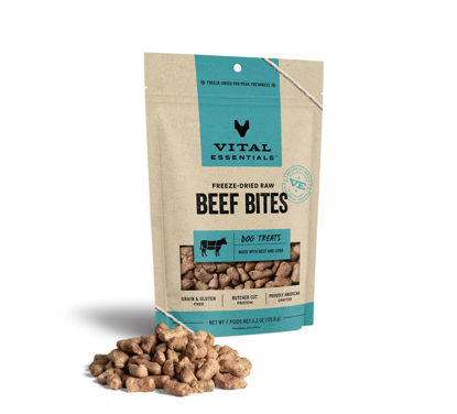 Picture of Vital Essentials Freeze Dried Dog Treats, Raw Beef Treats for Dogs 6.2 oz