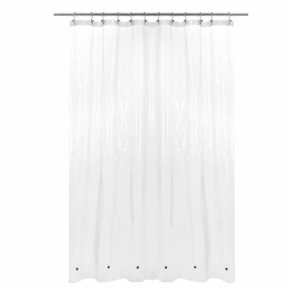 Picture of Barossa Design X-Long Shower Curtain Liner with 6 Magnets - 72" x 92", Waterproof PEVA Shower Liner for Bathroom, PVC Free, Metal Grommets - Clear, 72X92