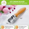 Picture of Spring Chef Ice Cream Scoop with Soft Grip Handle, Professional Heavy Duty Sturdy Scooper, Premium Kitchen Tool for Cookie Dough, Gelato, Sorbet, Mango