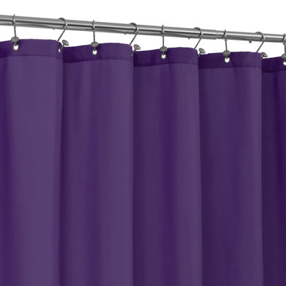 Picture of ALYVIA SPRING Royal Purple Fabric Shower Curtain Liner Waterproof - Soft & Light-Weight Cloth Shower Liner with 3 Magnets, Hotel Quality & Machine Washable - Standard Size 72x72, Purple