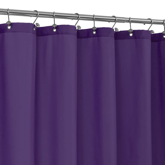 Picture of ALYVIA SPRING Royal Purple Fabric Shower Curtain Liner Waterproof - Soft & Light-Weight Cloth Shower Liner with 3 Magnets, Hotel Quality & Machine Washable - Standard Size 72x72, Purple