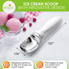 Picture of Spring Chef Ice Cream Scoop with Comfortable Handle, Professional Heavy Duty Sturdy Scooper, Premium Kitchen Tool for Cookie Dough, Gelato, Sorbet, White