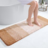 Picture of OLANLY Luxury Bathroom Rug Mat, Extra Soft and Absorbent Microfiber Bath Rugs, Non-Slip Plush Shaggy Bath Carpet Runner, Machine Wash Dry, Bath Mats for Bathroom Floor, Tub and Shower, 47x17, Beige