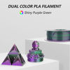 Picture of AMOLEN 3D Printer Filament, PLA Filament 1.75mm, Shiny Purple Green PLA 3D Printing Filament, 1kg