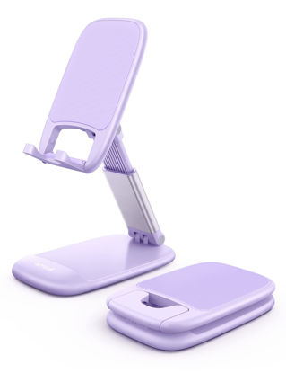 Picture of Lamicall Purple Phone Stand for Desk - Purple Cell Phone Holder Purple Desk Accessories Desktop Office Must Have Compatible with iPhone 13 Pro Max Mini, 12 11 XR X 8 7 6 Plus SE, 4-8'' Smartphone