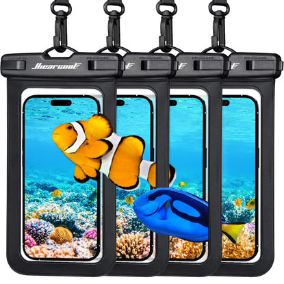 Picture of Hiearcool Waterproof Pouch for iPhone, Waterproof Phone Bag Travel Essentials Cruise Accessories Must Haves-4Pack Black