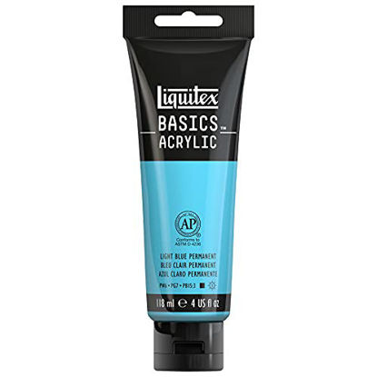 Picture of Liquitex BASICS Acrylic Paint, 118ml (4-oz) Tube, Light Blue Permanent