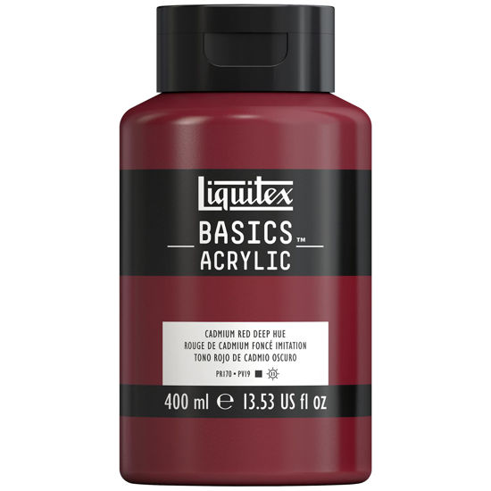 Picture of Liquitex BASICS Acrylic Paint, 400ml (13.5-oz) Bottle, Cadmium Red Deep Hue