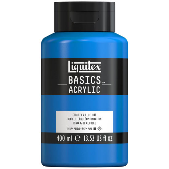 Picture of Liquitex BASICS Acrylic Paint, 400ml (13.5-oz) Bottle, Cerulean Blue Hue