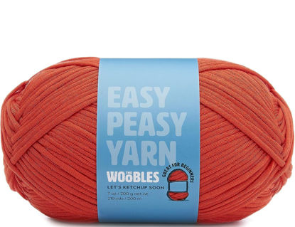 Picture of The Woobles Easy Peasy Yarn, Crochet & Knitting Yarn for Beginners with Easy-to-See Stitches - Yarn for Crocheting - Worsted Medium #4 Yarn - Cotton-Nylon Blend