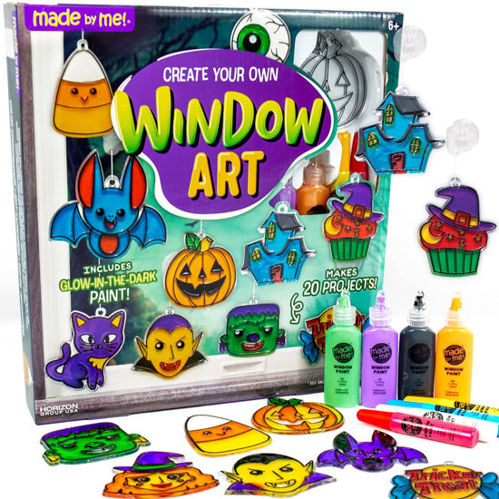 Picture of Made By Me Create Your Own Halloween Window Art, DIY Suncatcher Kit and Clings, Great Staycation or Sleepover Activity, Fun Group Activity, Arts and Crafts Set for Kids Ages 6, 7, 8, 9