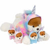 Picture of PixieCrush Dog Stuffed Animal - Mama Puppy and 4 Babies Dressed in Removable Rainbow Unicorn Hoodie - Soft and Snuggly Stuffed Puppy Ideal for Hugging and Cuddling