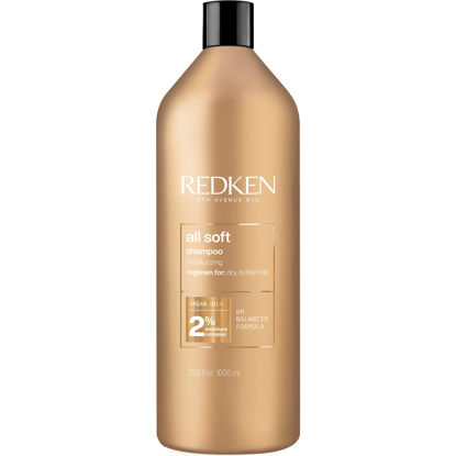 Picture of Redken All Soft Shampoo | Deeply Moisturizes and Hydrates | Provides Intense Softness and Shine | Safe for Color-Treated Hair | For Dry or Brittle Hair | With Argan Oil