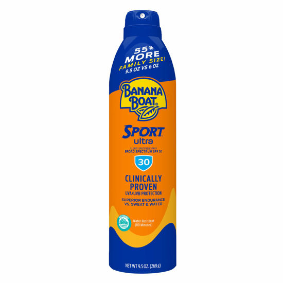 Picture of Banana Boat Sport Ultra SPF 30 Sunscreen Spray, 9.5oz | Banana Boat Sunscreen Spray SPF 30, Oxybenzone Free Sunscreen, Spray On Sunscreen, Family Size Sunscreen SPF 30, 9.5oz