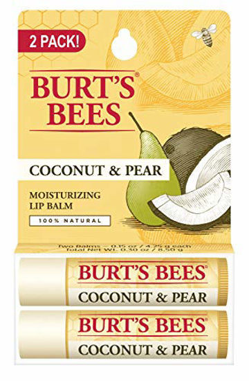 Picture of Burt's Bees Lip Balm, Moisturizing Lip Care, 100% Natural, Coconut & Pear (2 Pack)