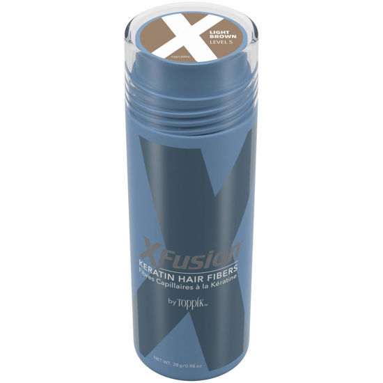 Picture of X-Fusion Keratin Hair Fibers for Unisex, Light Brown, Net WT 28 Gram/ 0.98 Ounce