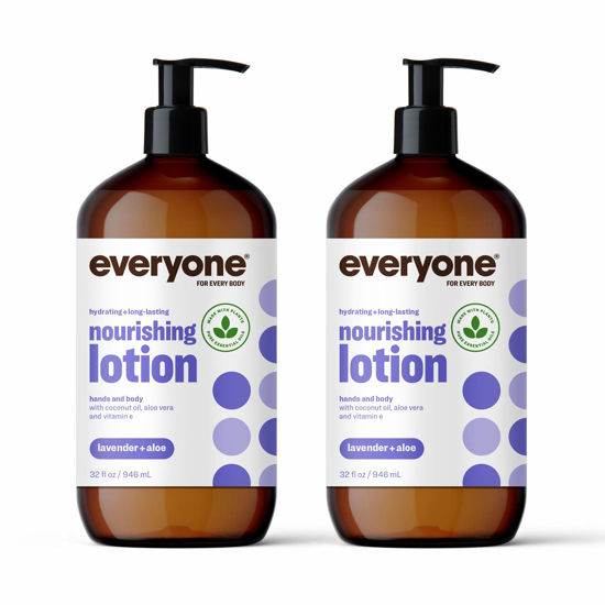 Picture of Everyone Nourishing Hand and Body Lotion, 32 Ounce (Pack of 2), Lavender and Aloe, Plant-Based Lotion with Pure Essential Oils, Coconut Oil, Aloe Vera and Vitamin E