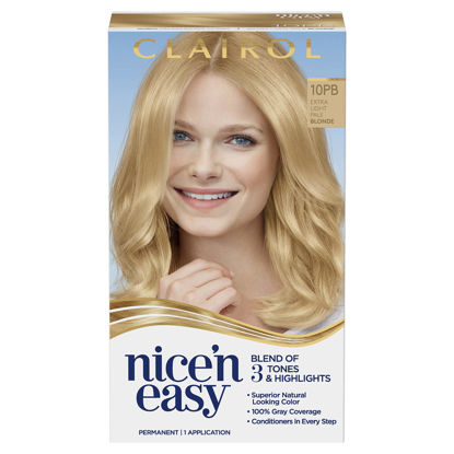 Picture of Clairol Nice'n Easy Permanent Hair Dye, 10PB Extra Light Pale Blonde Hair Color, Pack of 1