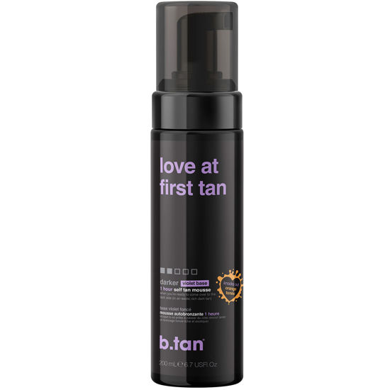 Picture of b.tan Darker Self Tanner | Love At First Tan - Fast, 1 Hour Sunless Tanner Mousse, Violet-Based, Knocks Out Orange Tones, No Fake Tan Smell, No Added Nasties, Vegan, Cruelty Free, 6.7 Fl Oz