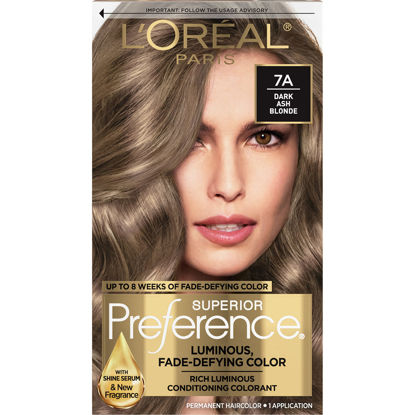 Picture of L'Oreal Paris Superior Preference Fade-Defying + Shine Permanent Hair Color, 7A Dark Ash Blonde, Pack of 1, Hair Dye