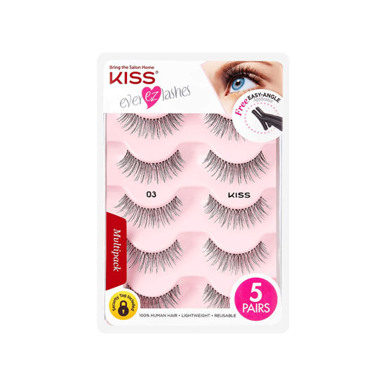 Picture of KISS Looks So Natural False Eyelashes Multipack #03, Lightweight & Comfortable, Delicate Volume, Natural-Looking, Tapered End Technology, Reusable, Cruelty-Free, Contact Lens Friendly, 5 Pairs