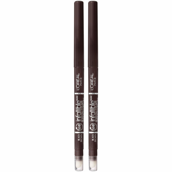 Picture of L'Oreal Paris Makeup Infallible Never Fail Original Mechanical Pencil Eyeliner with Built in Sharpener, Black Brown, 2 Count