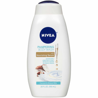 Picture of NIVEA Coconut and Almond Milk Body Wash with Nourishing Serum, 20 Fl Oz Bottle