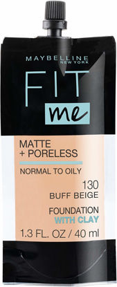 Picture of Maybelline New York Fit Me Matte + Poreless Liquid Foundation, Pouch Format, 130 Buff Beige, 1.3 Ounce