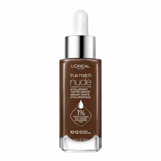 Picture of L’Oréal Paris True Match Nude Hyaluronic Tinted Serum Foundation with 1% Hyaluronic acid, Very Deep 10-12, 1 fl. oz.