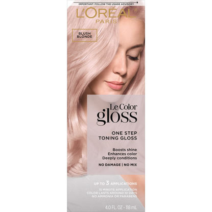 Picture of L’Oréal Paris Le Color Gloss One Step In-Shower Toning Hair Gloss, Neutralizes Brass, Conditions & Boosts Shine, Blush Blonde, 4 fl oz